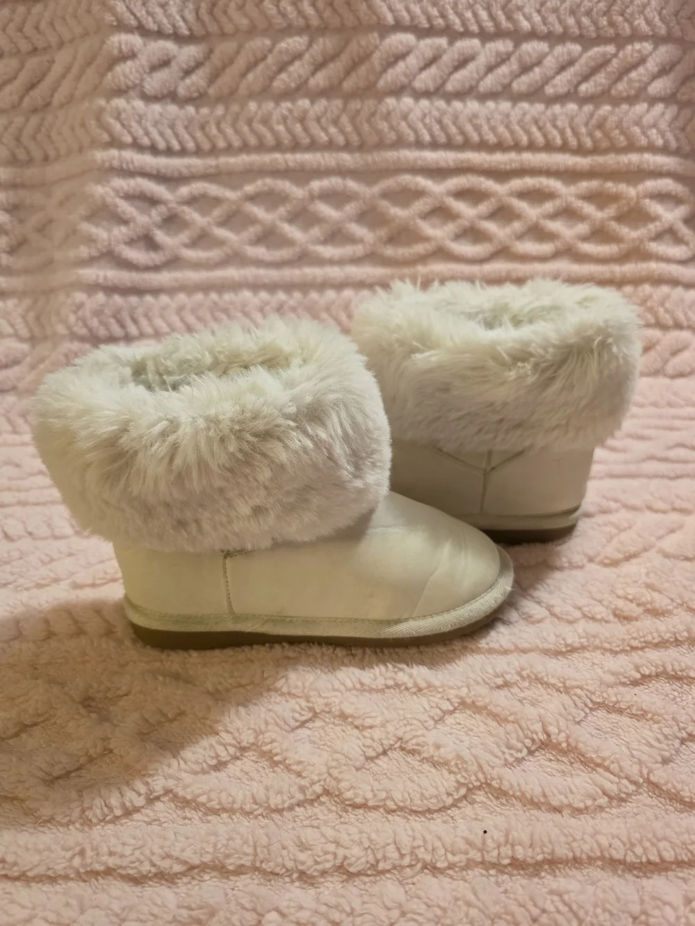 White Faux Fur Winter Boots
